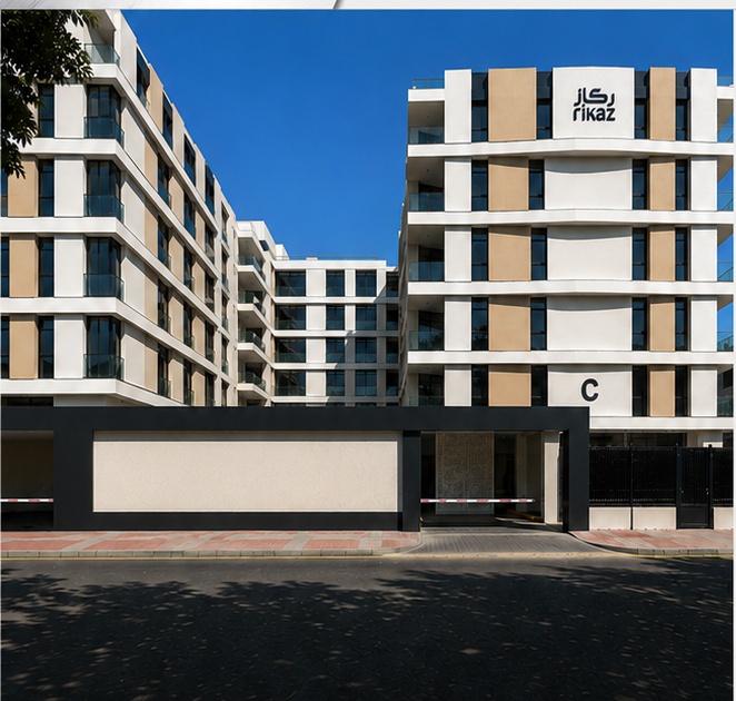 Rikaz residential project in Khobar featuring aluminium cladding works